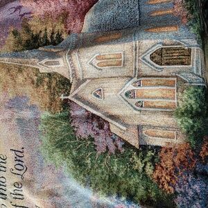 Nicky Boehme Tapestry 50 x 70 Church In The Country Scene Blanket Wall Art
